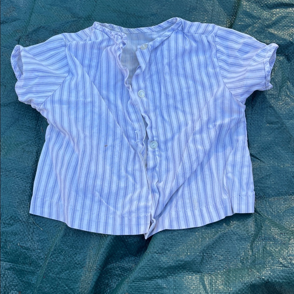 Striped Short Sleeve Button-Up Shirt